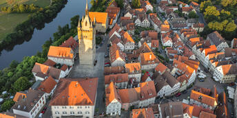 Bad Wimpfen mit blauem Turm, Neckartal, Burgenstraße, Baden-Württemberg, Deutschland